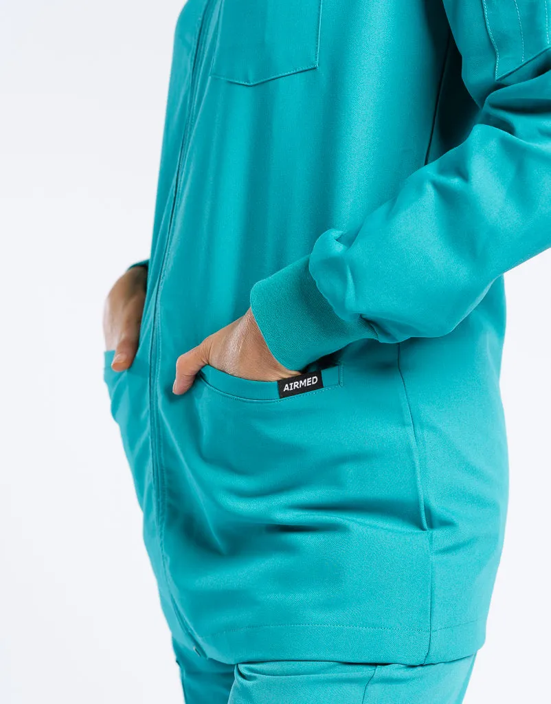 Scrub Jacket Zip Up - Sydney Teal