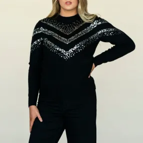 Sequin Sweater - Black