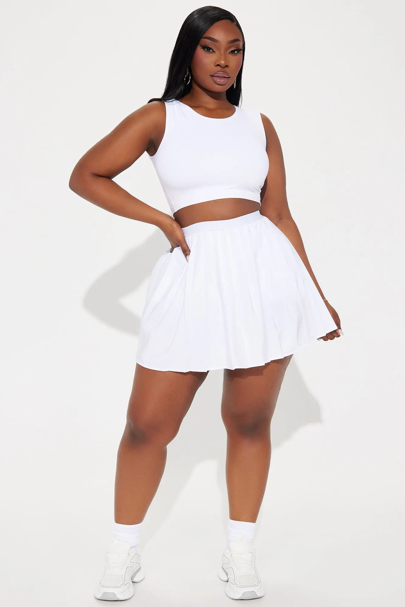 Sharon Pleated Skort - White