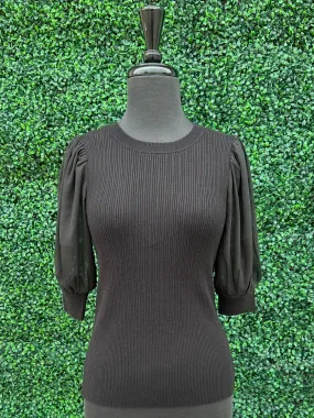 Sheer Short Sleeves Sweater