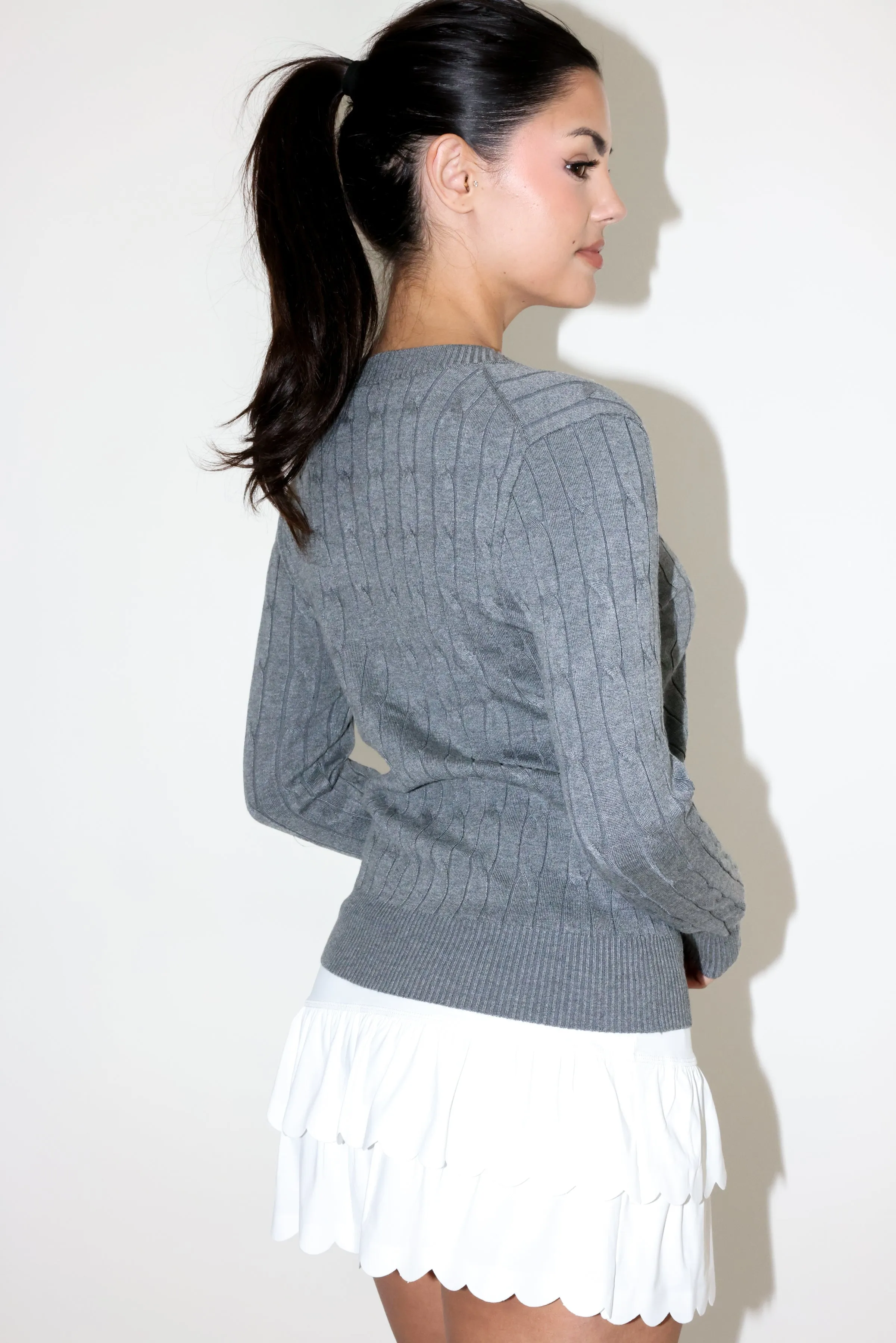 Shelly Cable Crew Neck Sweater