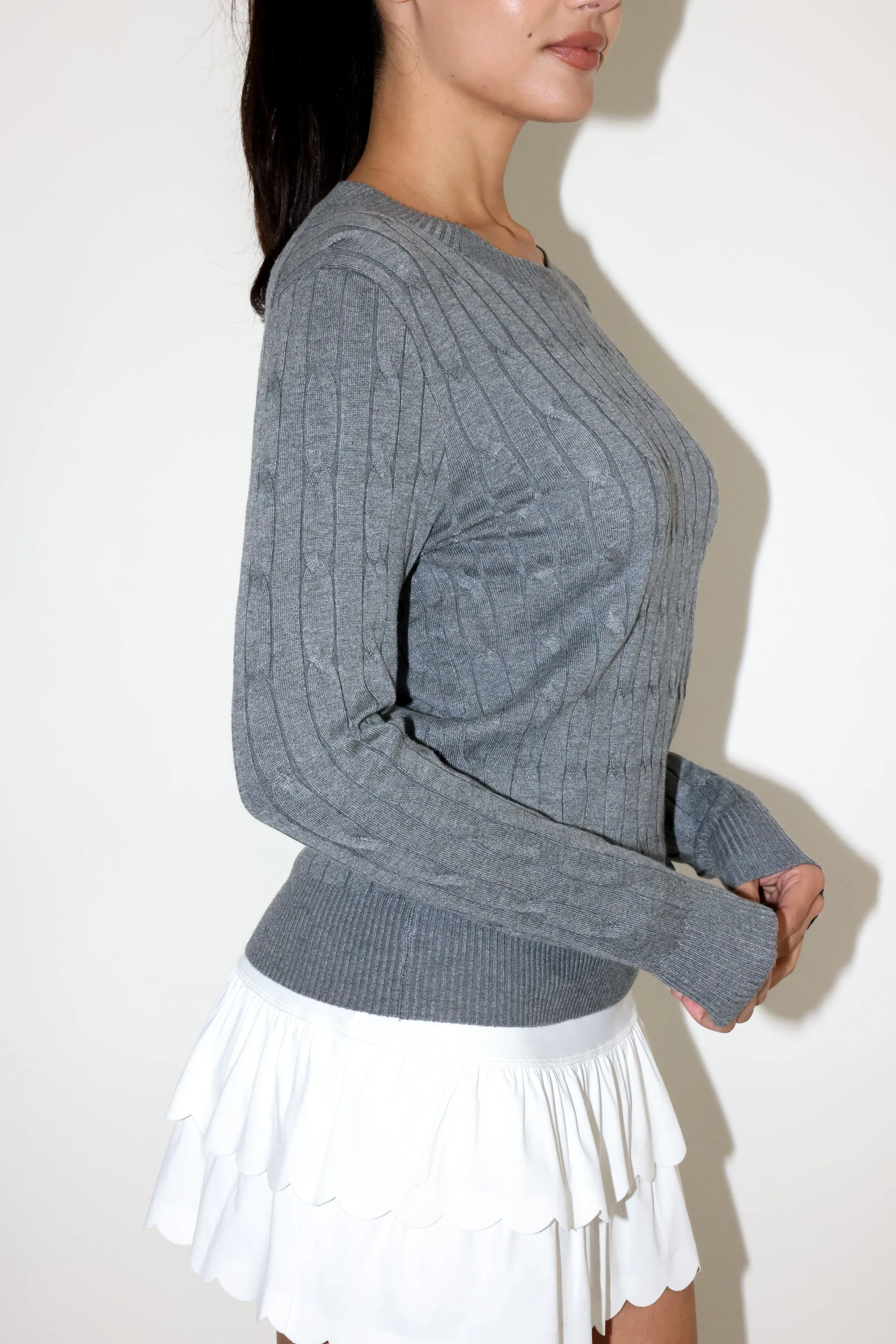 Shelly Cable Crew Neck Sweater