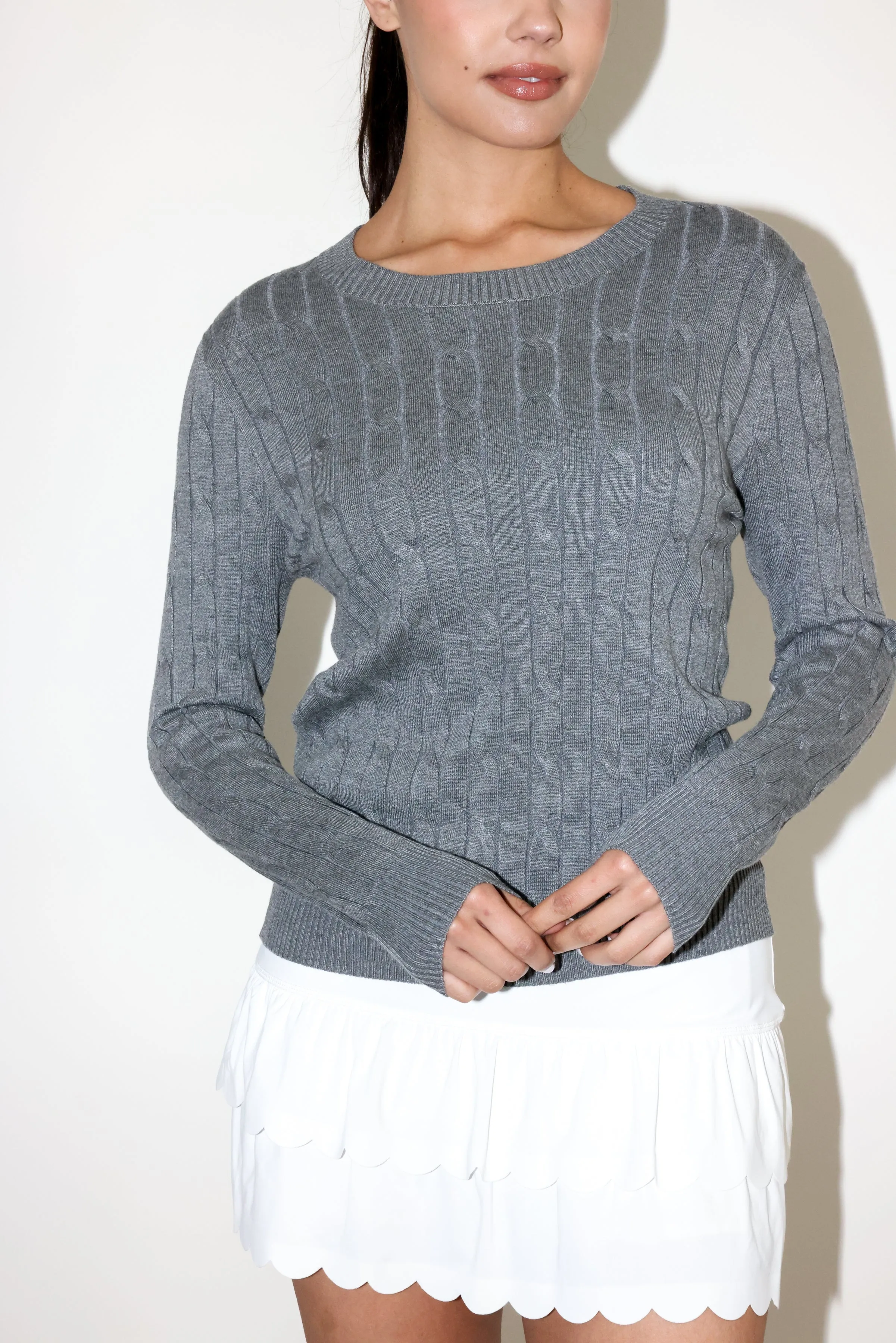 Shelly Cable Crew Neck Sweater