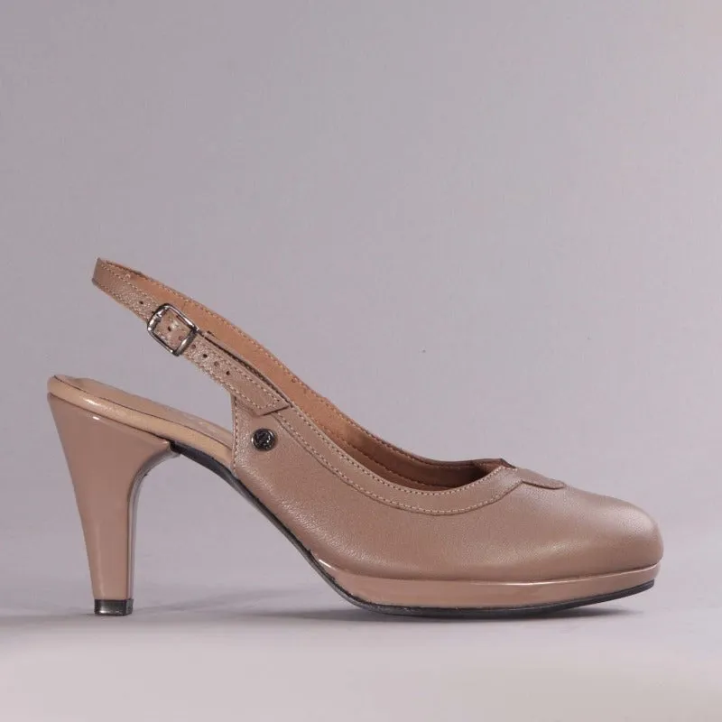 Slingback High Heel in Stone - 11794