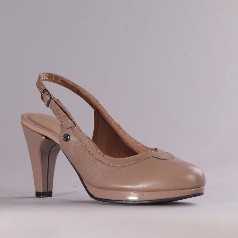 Slingback High Heel in Stone - 11794