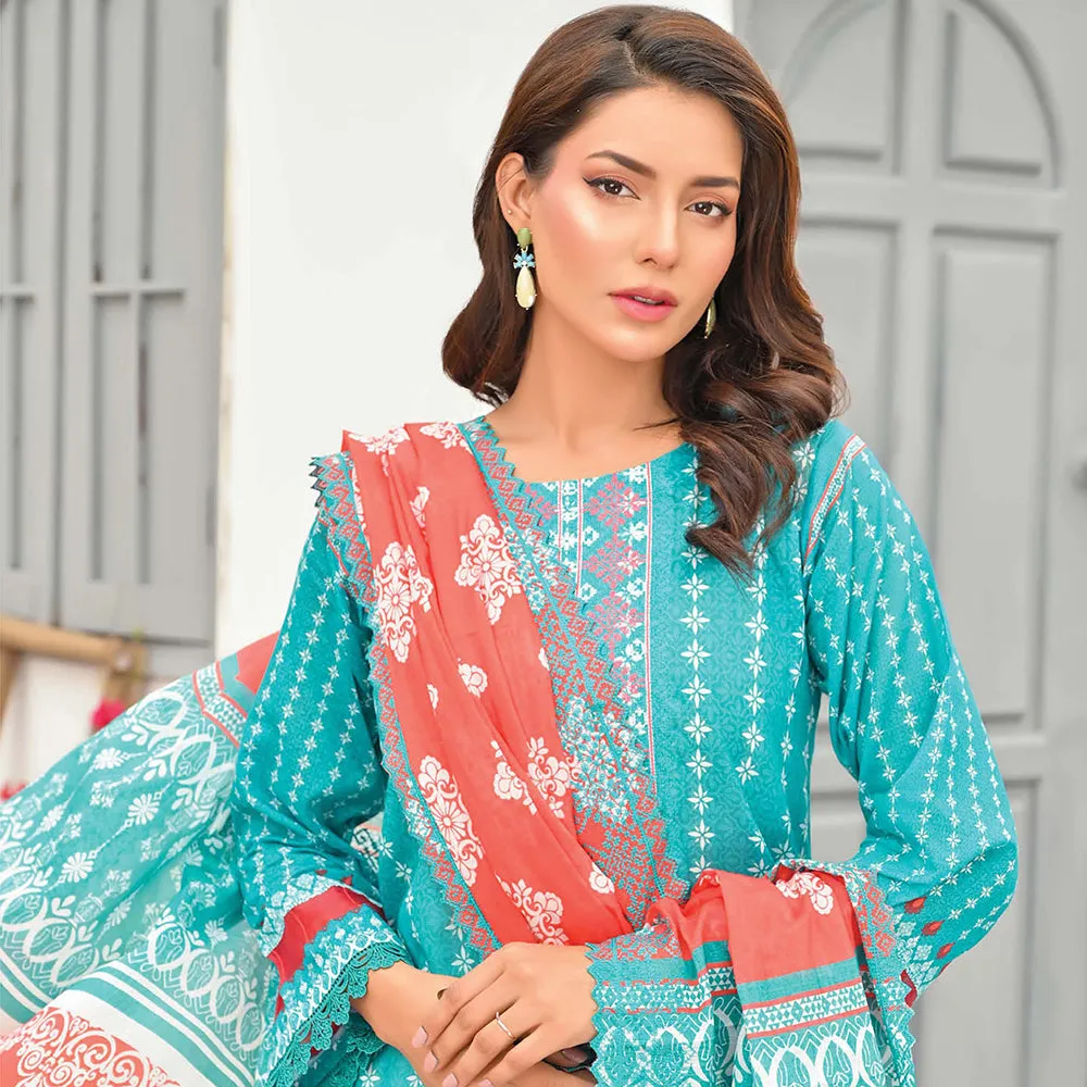 Sophia Lawn Printed Embroidered Unstitched 3Pcs Suit - 4