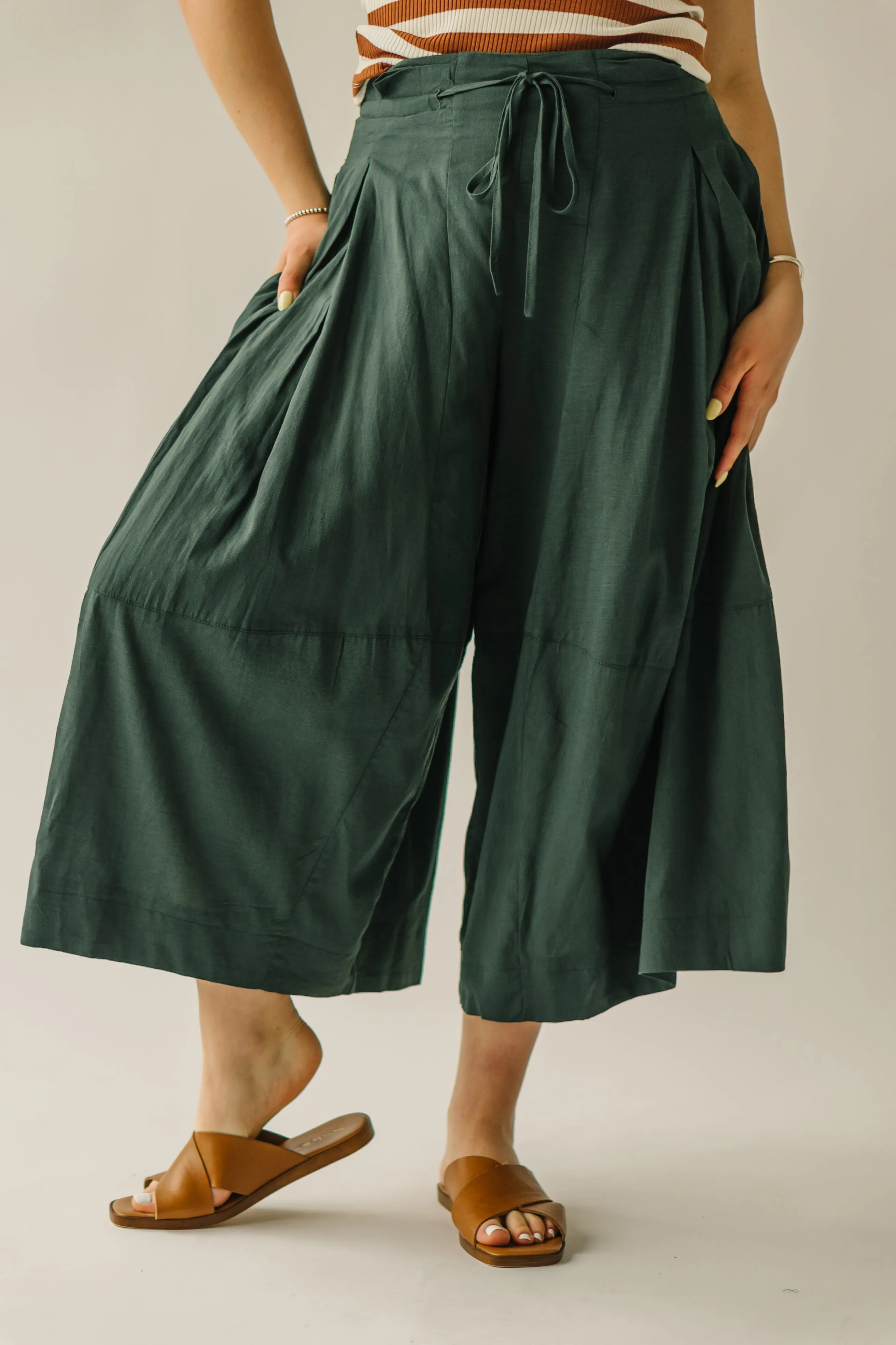 The Melhart Wide Leg Pant in Jungle Green