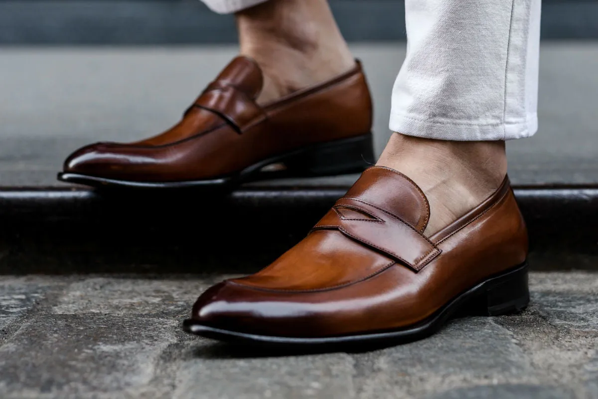 The Stewart Penny Loafer - Havana Brown