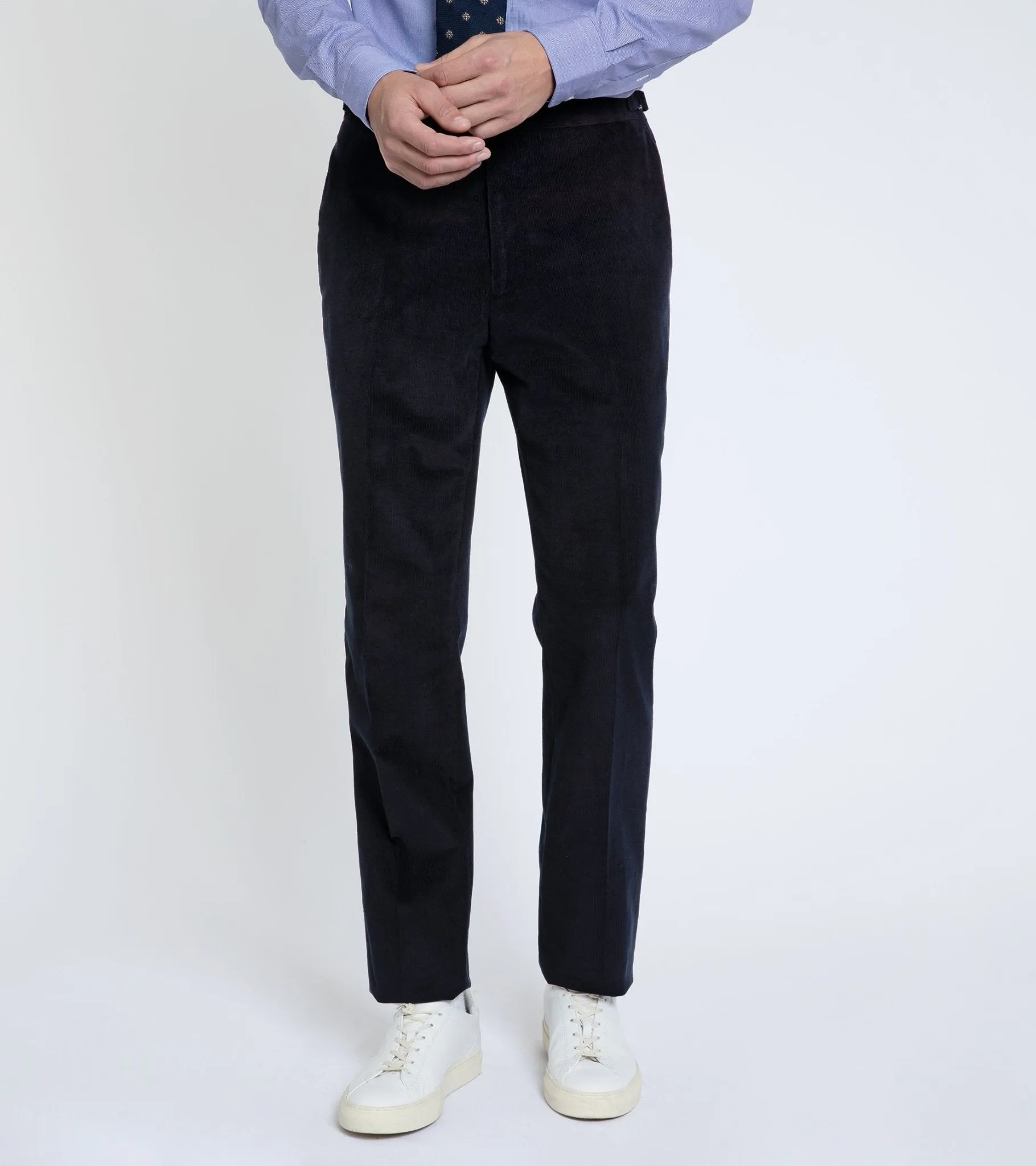 Trunk Wigmore Italian Cotton Needlecord Suit Trousers: Navy