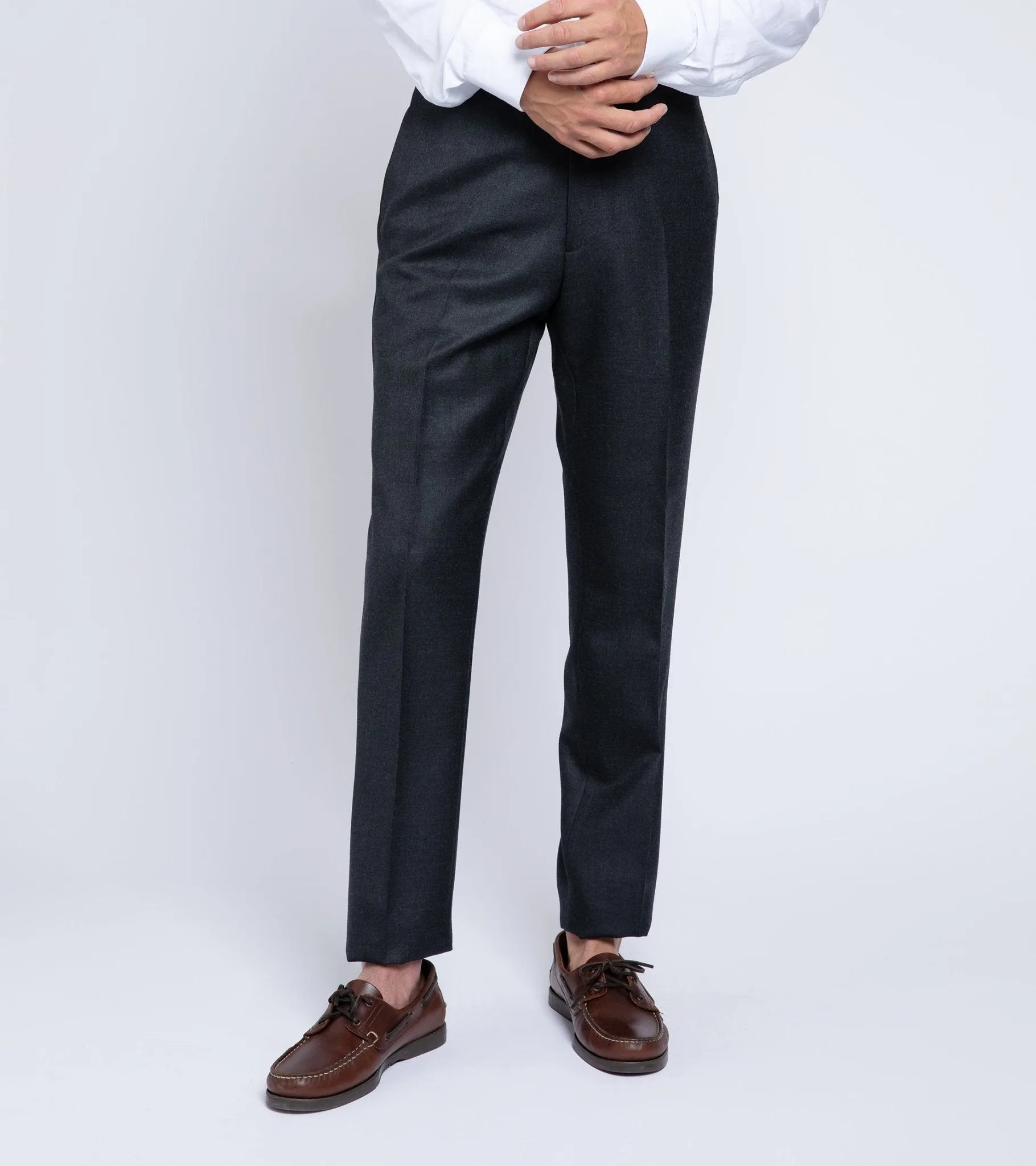 Trunk Wigmore Wool Twill Suit Trousers: Charcoal