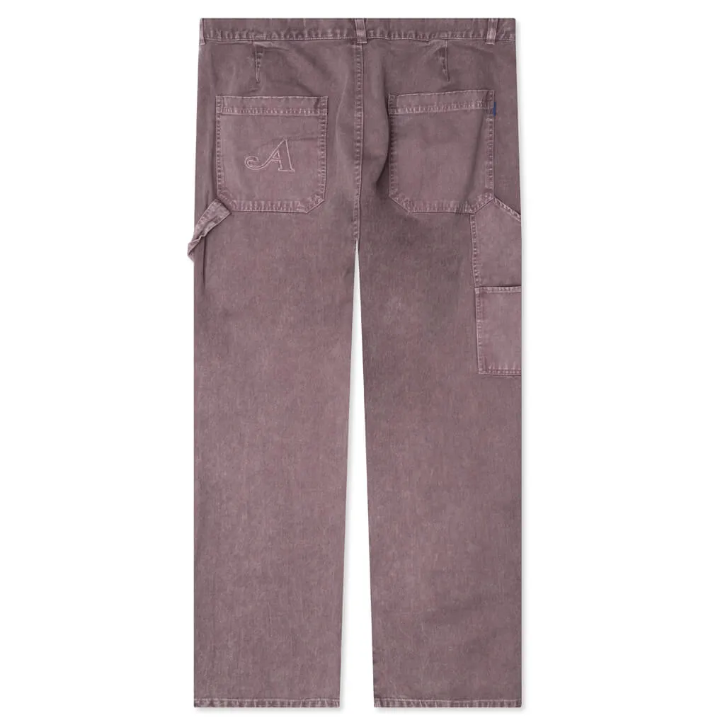 Washed Cotton Work Pant - Dark Mauve