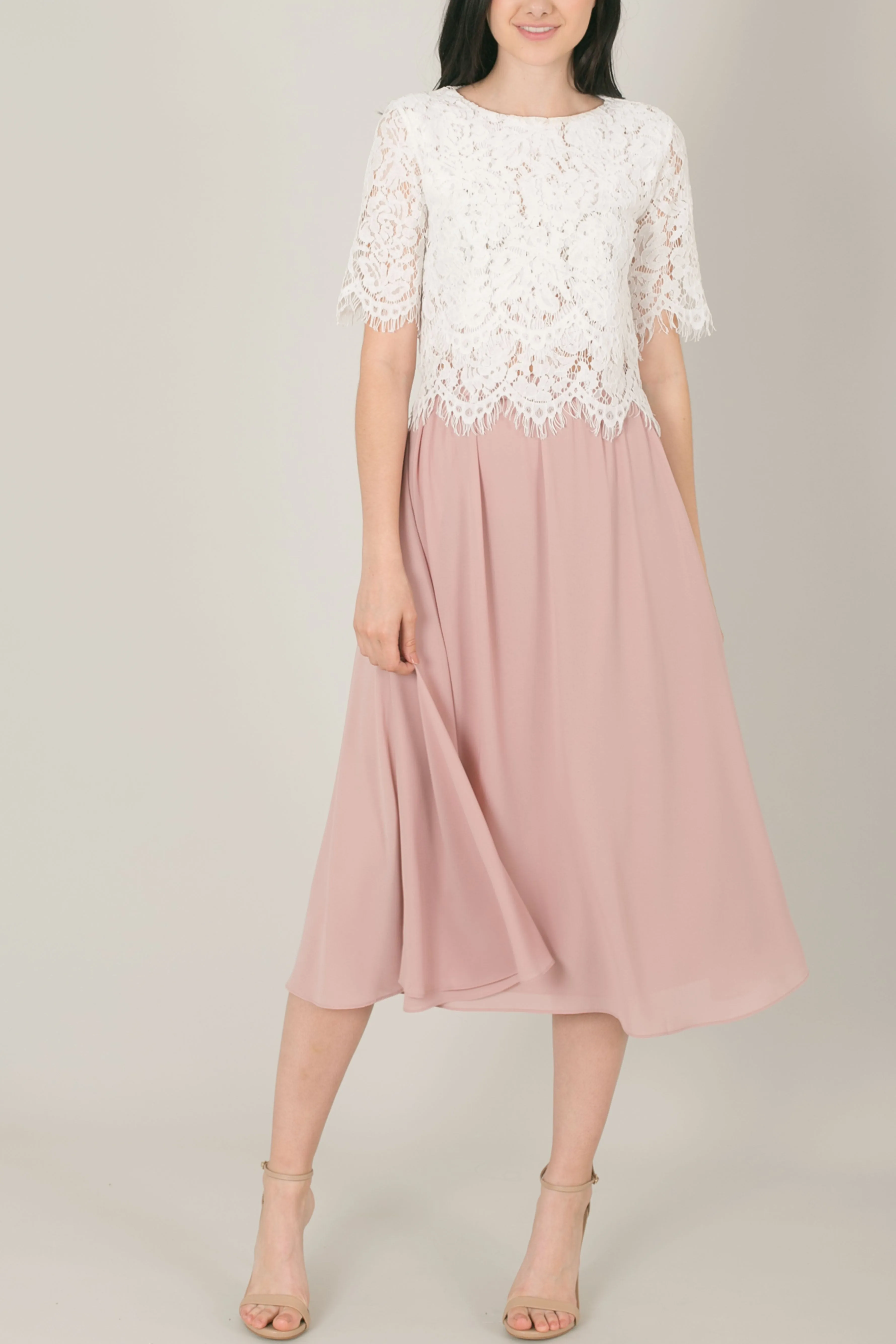 Wedding Bells Blush Midi Skirt